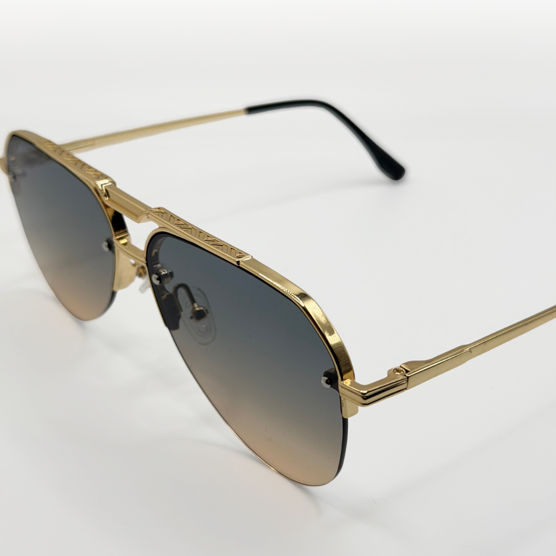 Retro Aviator Sunglasses Men Women Gold Metal Frame Gradient Lens Uv400 Vintage Pilot Eyewear adjustable tint sunglasses - View 5