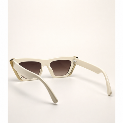 Cat Eye Gold Edge Retro Frame Women Sunglasses