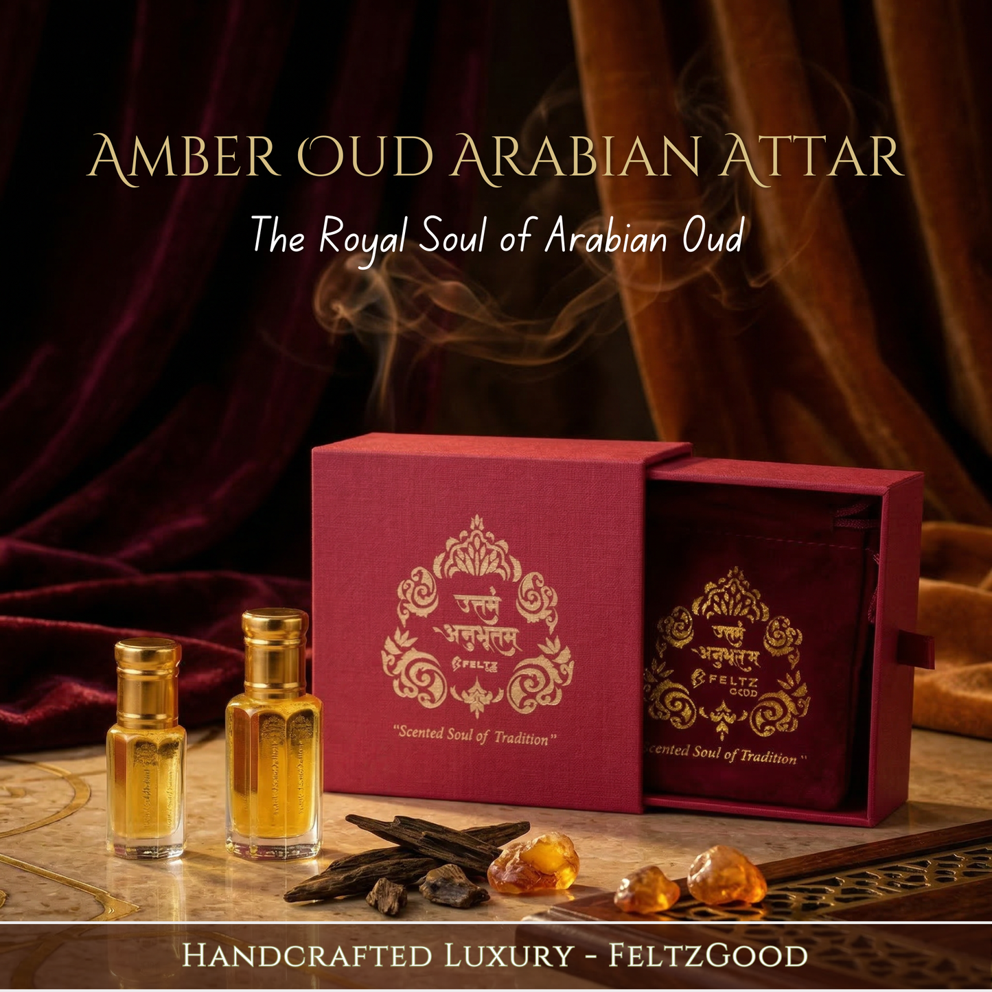 Amber Oud Arabian Attar Perfume Oil Vegan Alcohol Free Luxury Scent - Alcohol-Free Traditional Indian Attar Perfume Oil - View 1