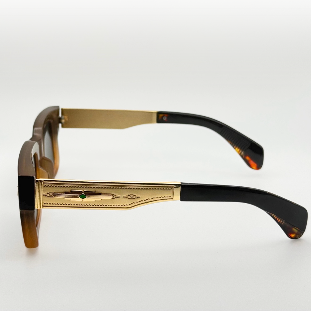 Vintage Polarized Square Sunglasses Amber Gold Frame adjustable tint sunglasses - View 9