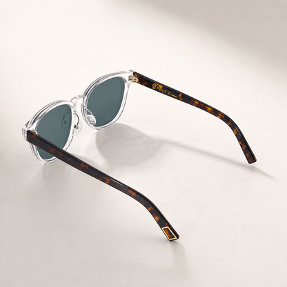 Crystal Grey on Tortoise Acetate Polarized Sunglasses