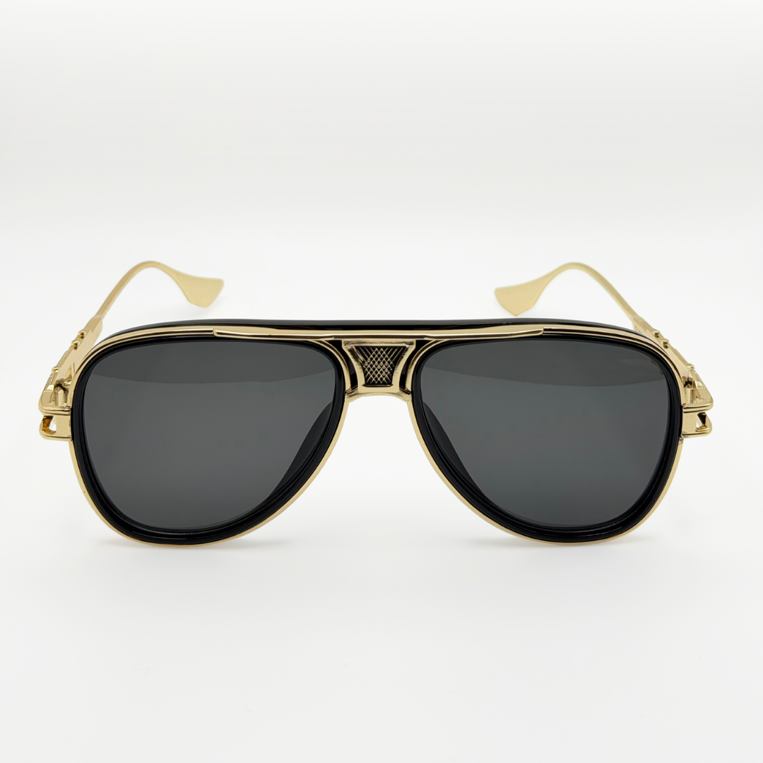 Retro Aviator Sunglasses Gold Black Frame Gradient Lens Uv400 Men Women adjustable tint sunglasses - View 8