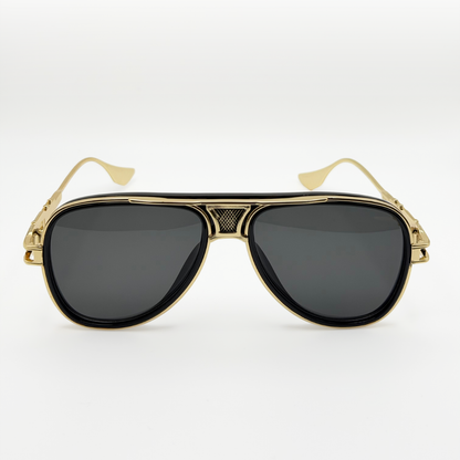 Retro Aviator Sunglasses Gold Black Frame Gradient Lens Uv400 Men Women adjustable tint sunglasses - View 8