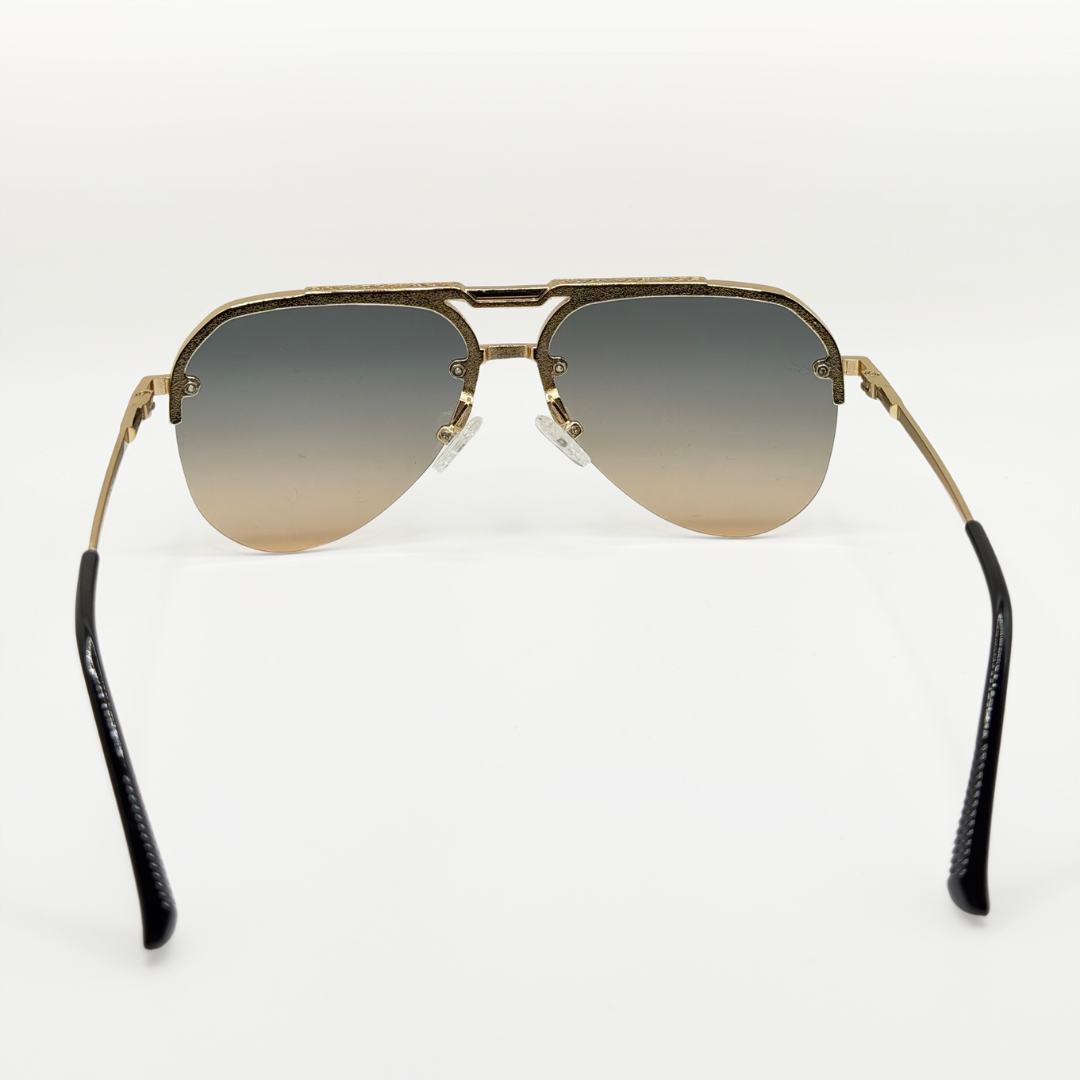 Retro Aviator Sunglasses Men Women Gold Metal Frame Gradient Lens Uv400 Vintage Pilot Eyewear adjustable tint sunglasses - View 3