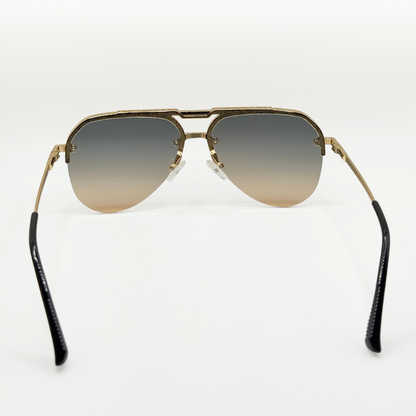 Retro Aviator Sunglasses Men Women Gold Metal Frame Gradient Lens Uv400 Vintage Pilot Eyewear adjustable tint sunglasses - View 3