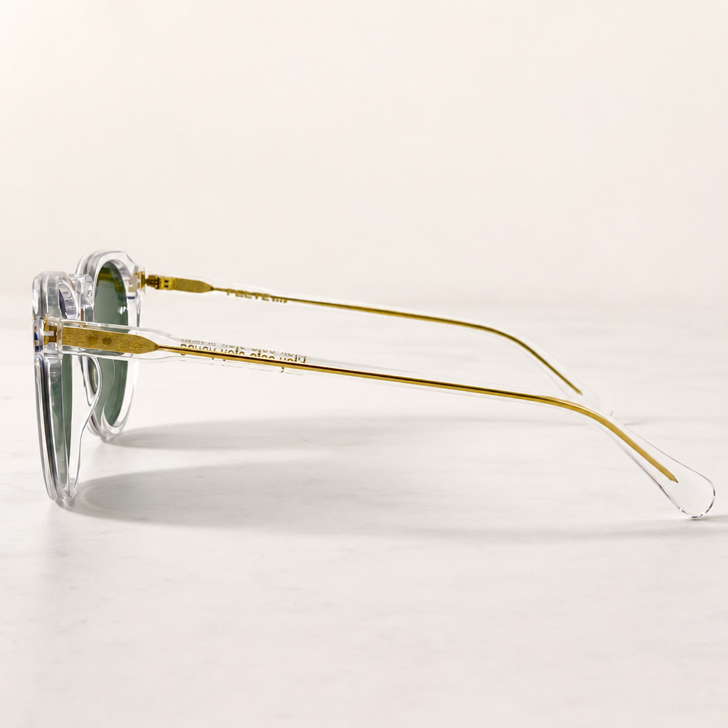 Crystal Quartz Green Acetate Polarized Unisex Sunglasses