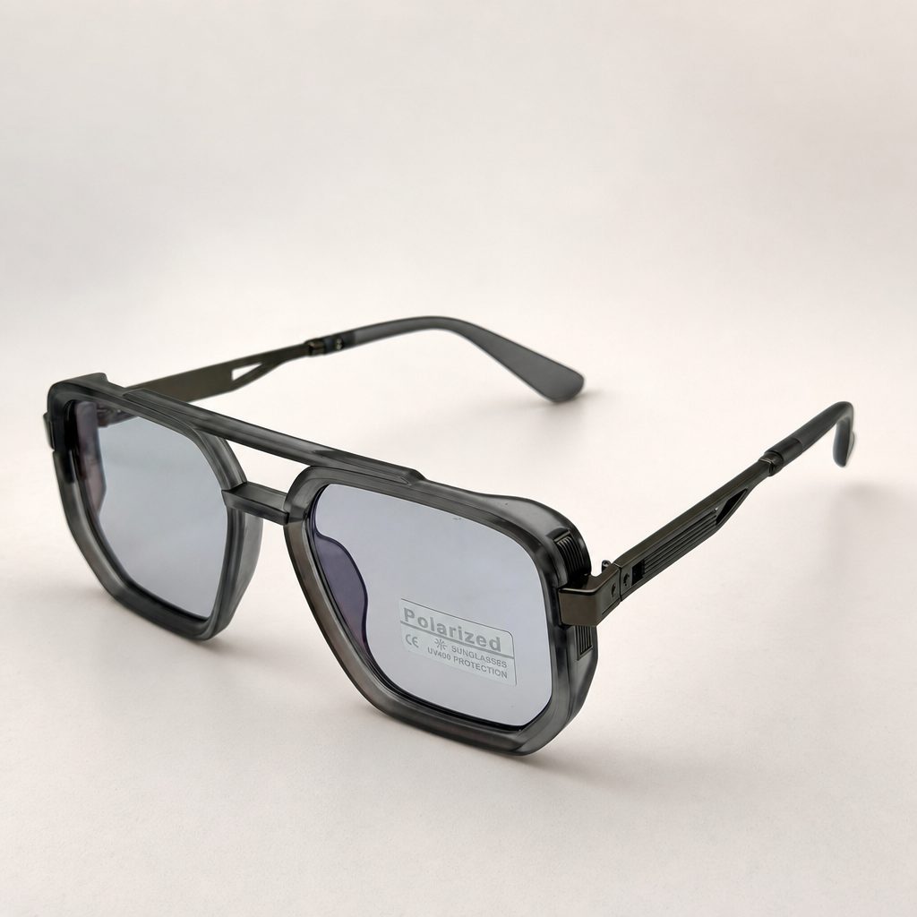 Retro Square Pilot Shades | Polarized UV400 Glasses | Unisex Eyewear