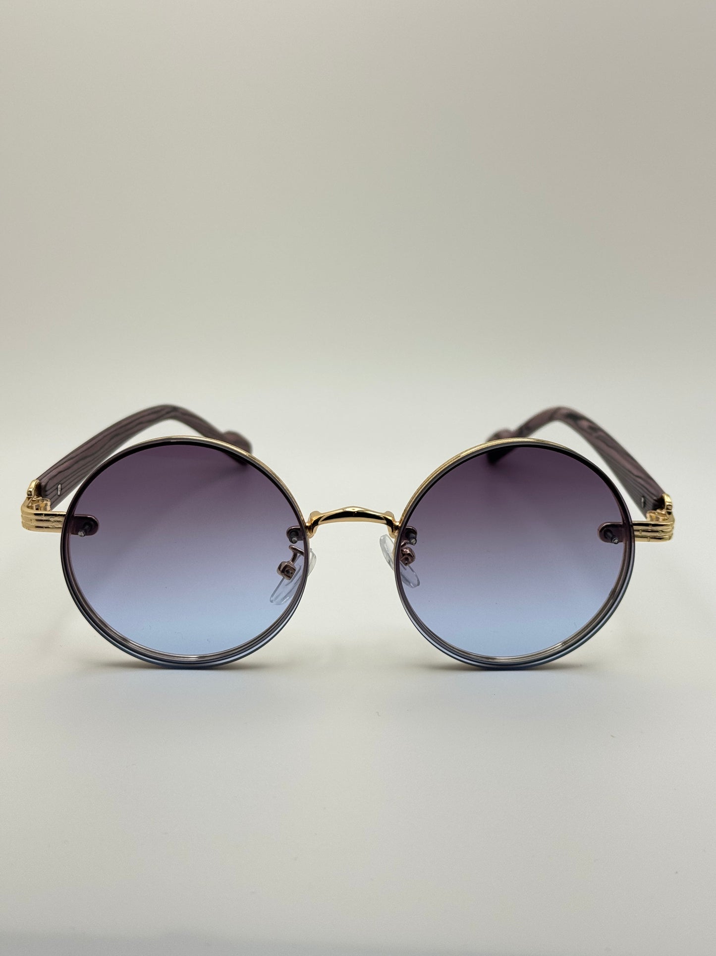 Round Vintage Sunglasses for Women & Men - Gradient Tinted Retro Circle Shades - Gold Frame Boho Festival Eyewear UV400