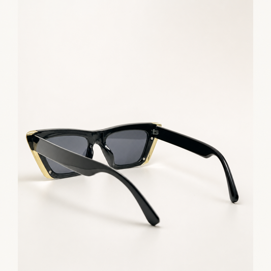 Cat Eye Gold Edge Retro Frame Women Sunglasses
