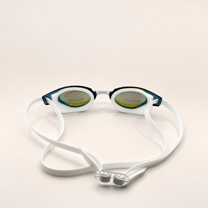 Professional Anti-Fog UV Protection Swim Goggles | Unisex Low-Profile Mirrored Racing Lenses