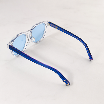 Crystal Icy blue Acetate Polarized Unisex Sunglasses