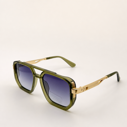 Retro Square Pilot Shades | Polarized UV400 Glasses | Unisex Eyewear