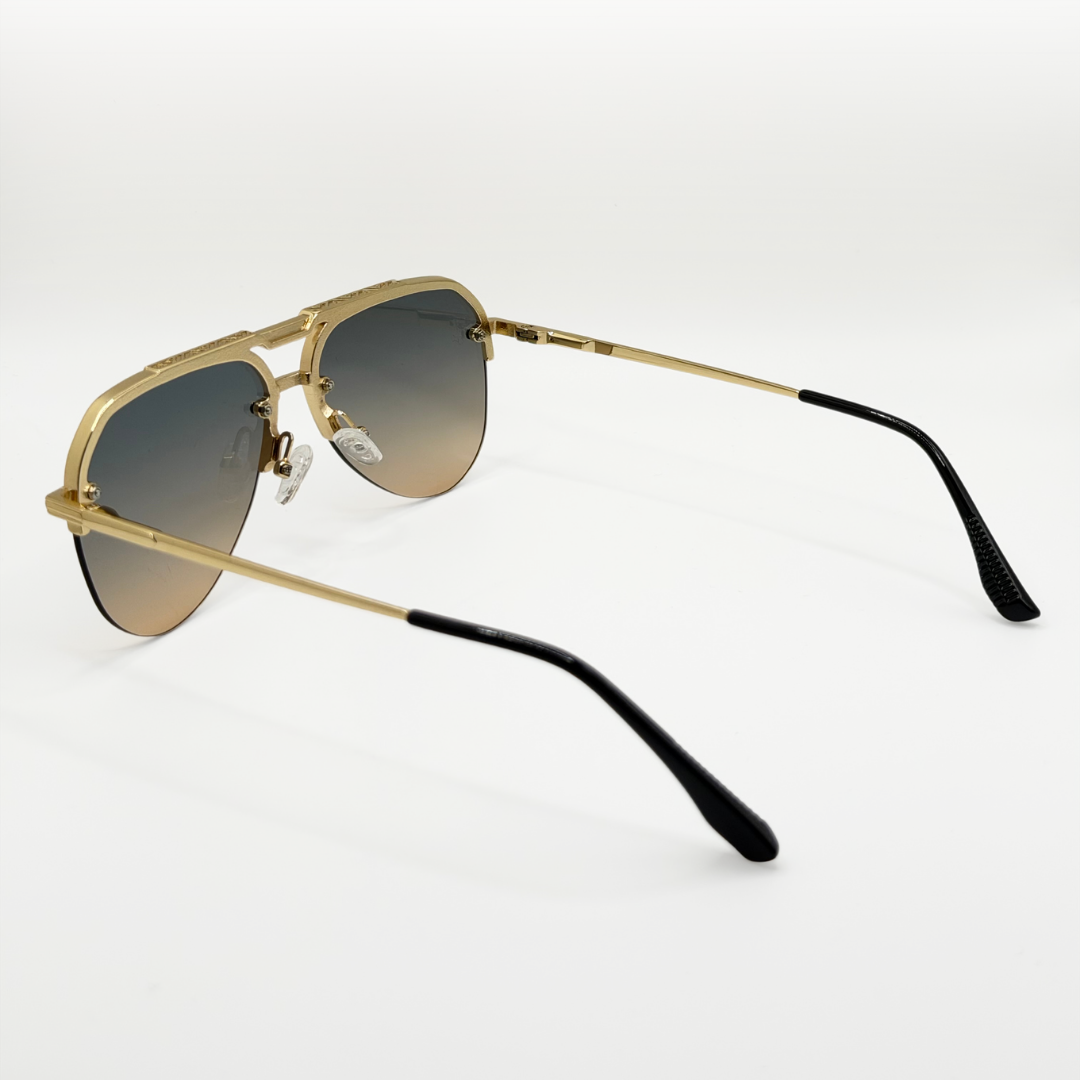 Retro Aviator Sunglasses Men Women Gold Metal Frame Gradient Lens Uv400 Vintage Pilot Eyewear adjustable tint sunglasses - View 2