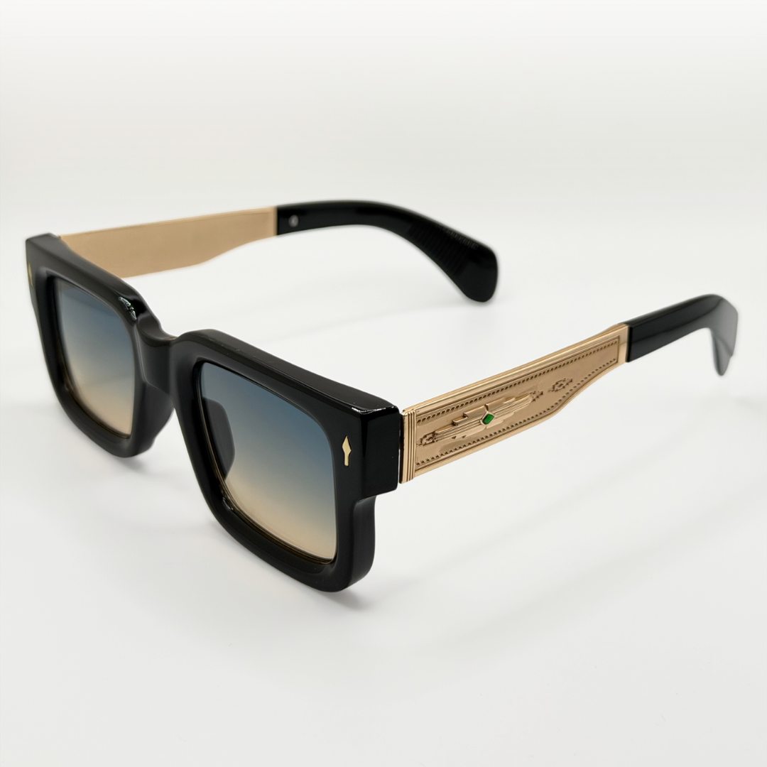 Vintage Polarized Square Sunglasses Amber Gold Frame adjustable tint sunglasses - View 6