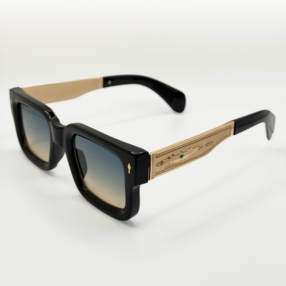 Vintage Polarized Square Sunglasses Amber Gold Frame adjustable tint sunglasses - View 6