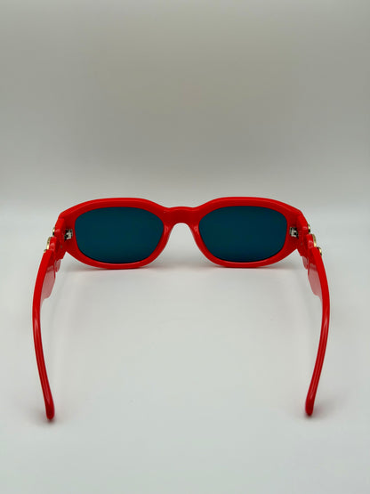 Vintage Rectangle Black Sunglasses | Retro Designer-Inspired Shades | Gold Medallion Statement Glasses | UV Protection Women Sunglasses