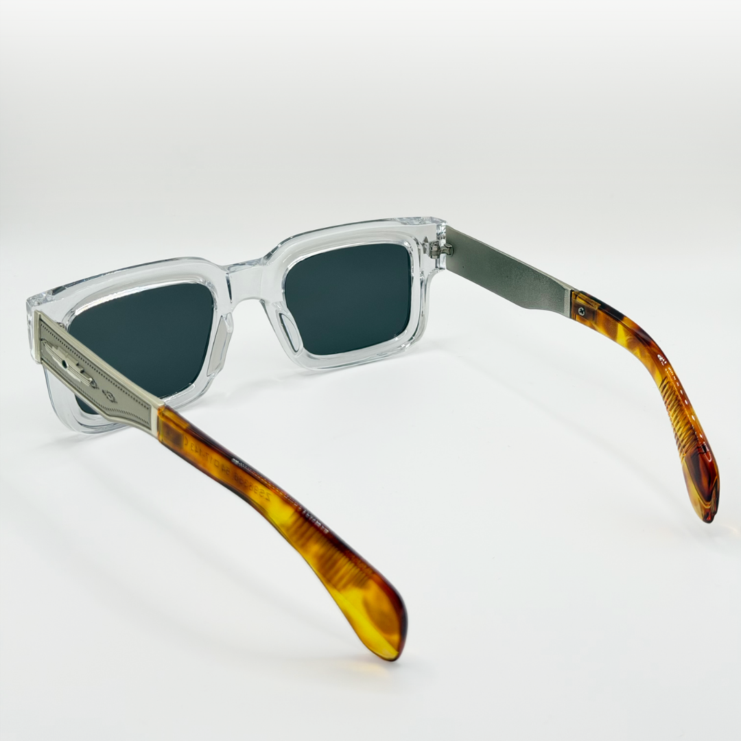 Vintage Polarized Square Sunglasses Amber Gold Frame adjustable tint sunglasses - View 12