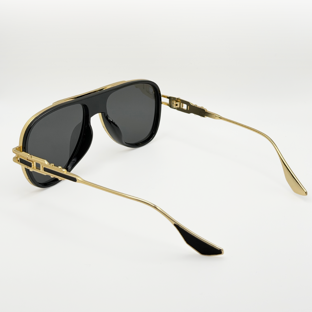 Retro Aviator Sunglasses Gold Black Frame Gradient Lens Uv400 Men Women adjustable tint sunglasses - View 6