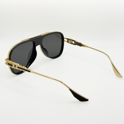 Retro Aviator Sunglasses Gold Black Frame Gradient Lens Uv400 Men Women adjustable tint sunglasses - View 6