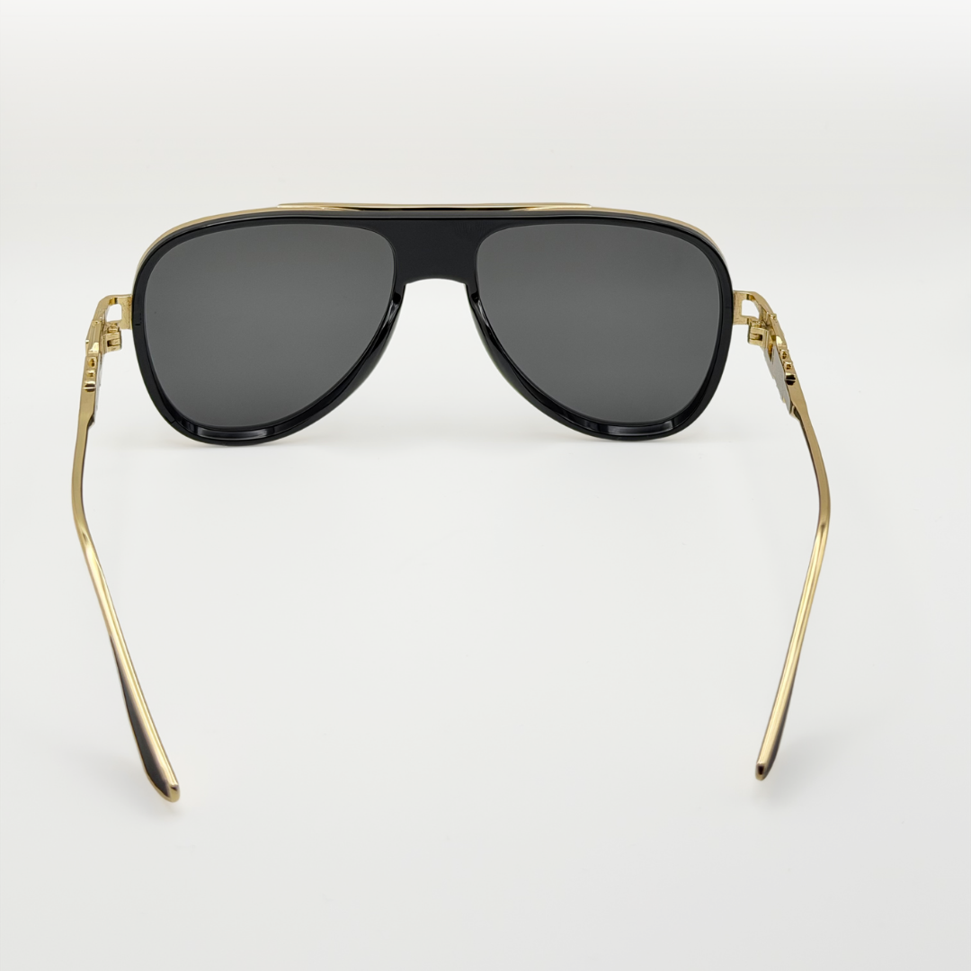 Retro Aviator Sunglasses Gold Black Frame Gradient Lens Uv400 Men Women adjustable tint sunglasses - View 7
