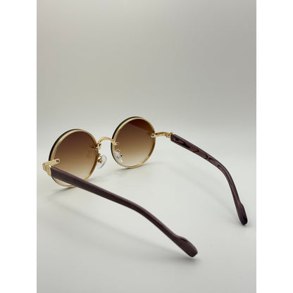 Round Vintage Sunglasses For Women Men Gradient Tinted Retro Circle Shades Gold Frame Boho Festival Eyewear Uv400 adjustable tint sunglasses - View 6