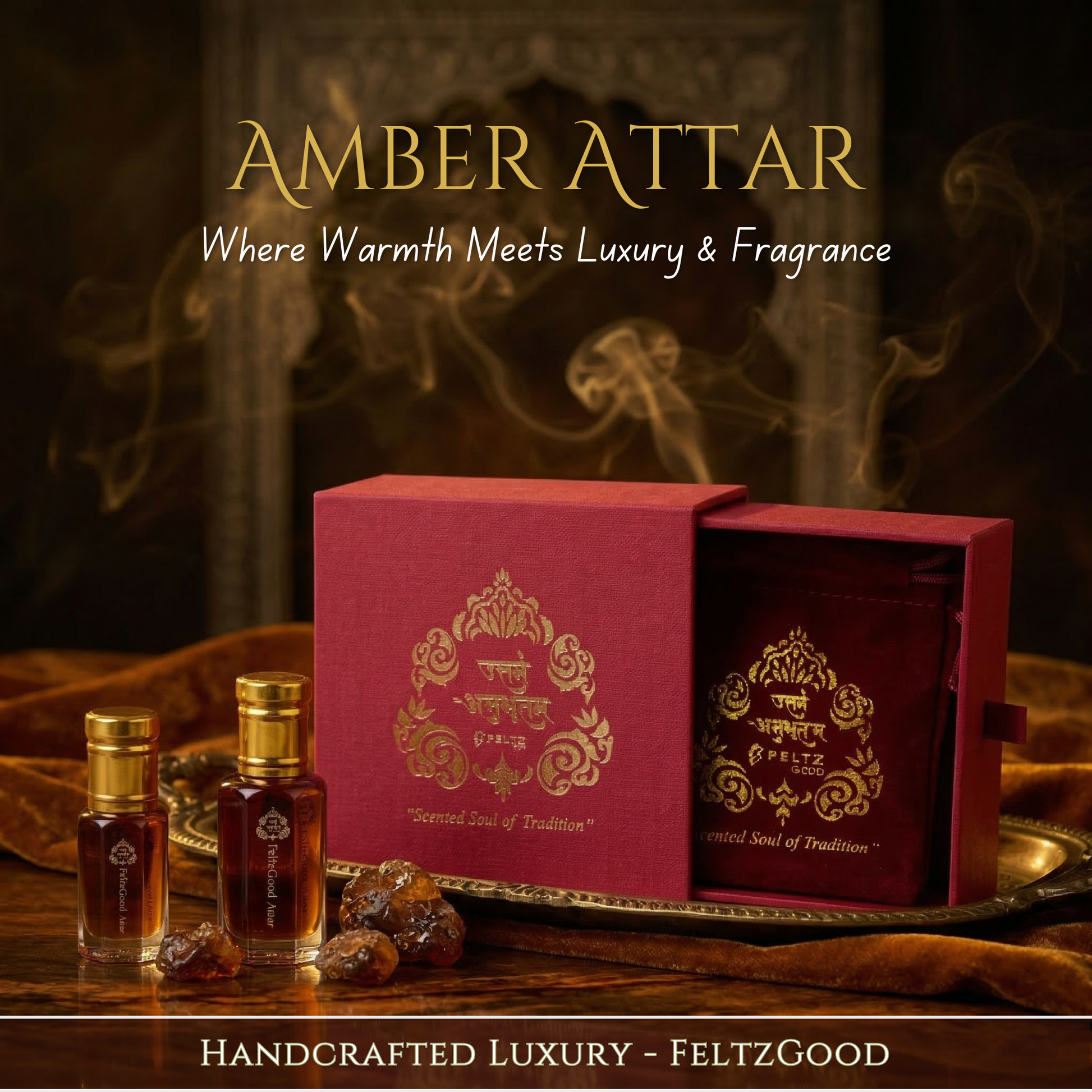 Amber Attar Perfume Oil Natural Resinous Fragrance Kannauj India - Alcohol-Free Traditional Indian Attar Perfume Oil - View 1