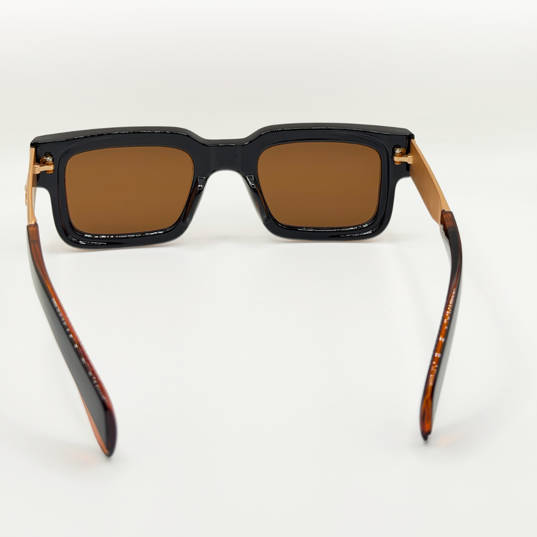 Vintage Polarized Square Sunglasses Amber Gold Frame adjustable tint sunglasses - View 18