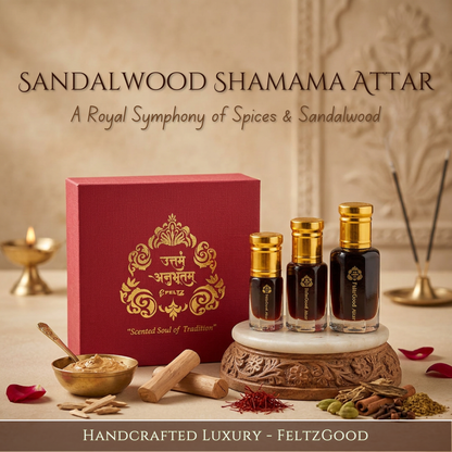 Sandalwood Shamama Attar Perfume Oil Vegan Alcohol Free Handmade Fragrance Gift Set - Alcohol-Free Traditional Indian Attar Perfume Oil - View 1