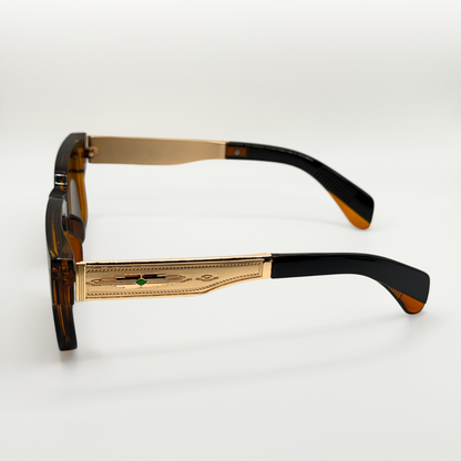 Vintage Polarized Square Sunglasses Amber Gold Frame adjustable tint sunglasses - View 20