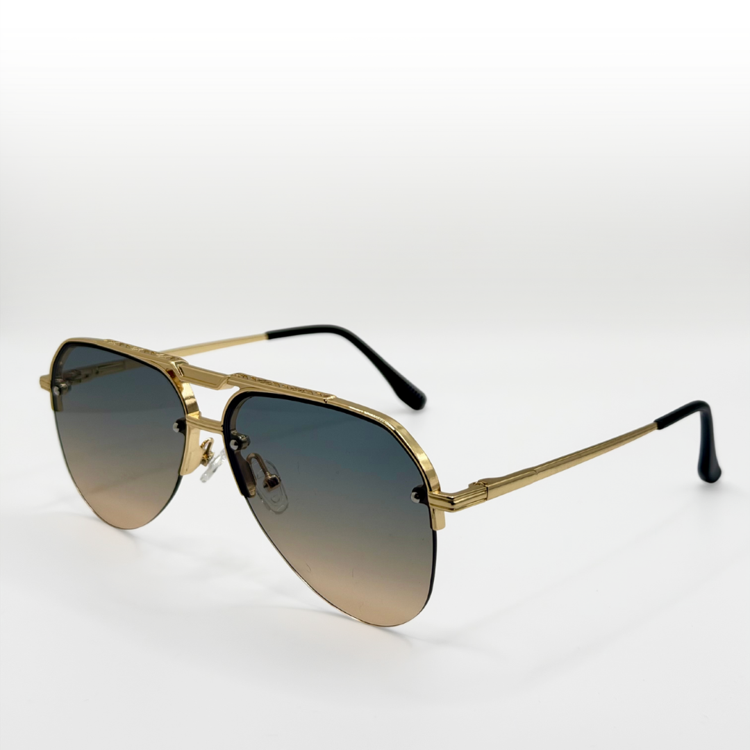 Retro Aviator Sunglasses Men Women Gold Metal Frame Gradient Lens Uv400 Vintage Pilot Eyewear adjustable tint sunglasses - View 1