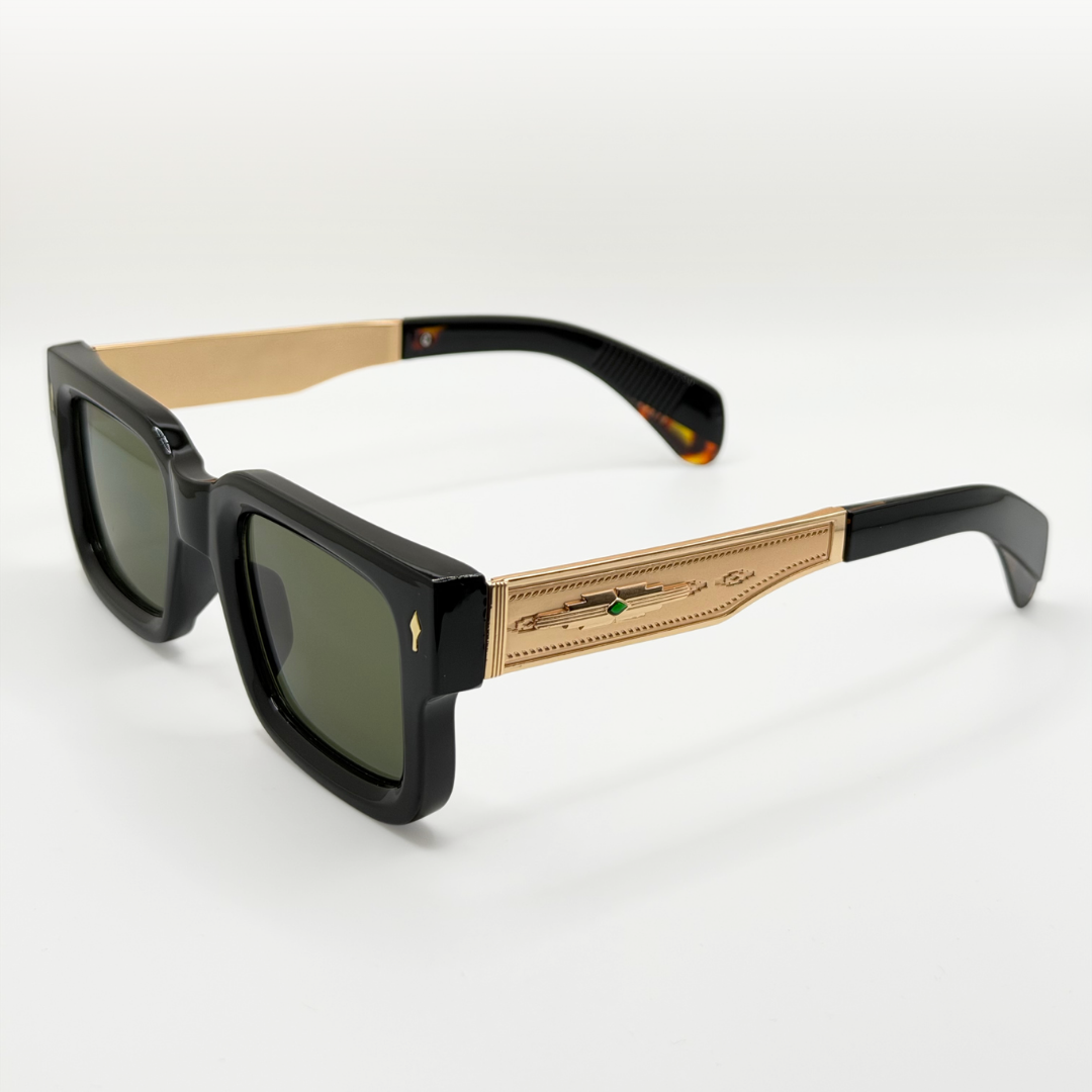 Vintage Polarized Square Sunglasses Amber Gold Frame adjustable tint sunglasses - View 5