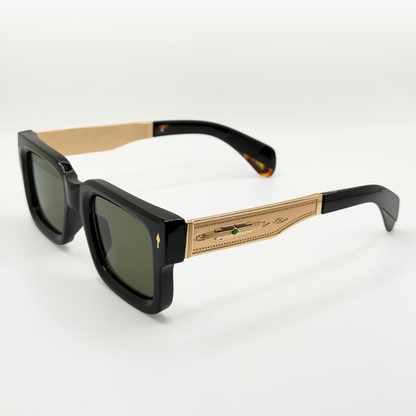 Vintage Polarized Square Sunglasses Amber Gold Frame adjustable tint sunglasses - View 5