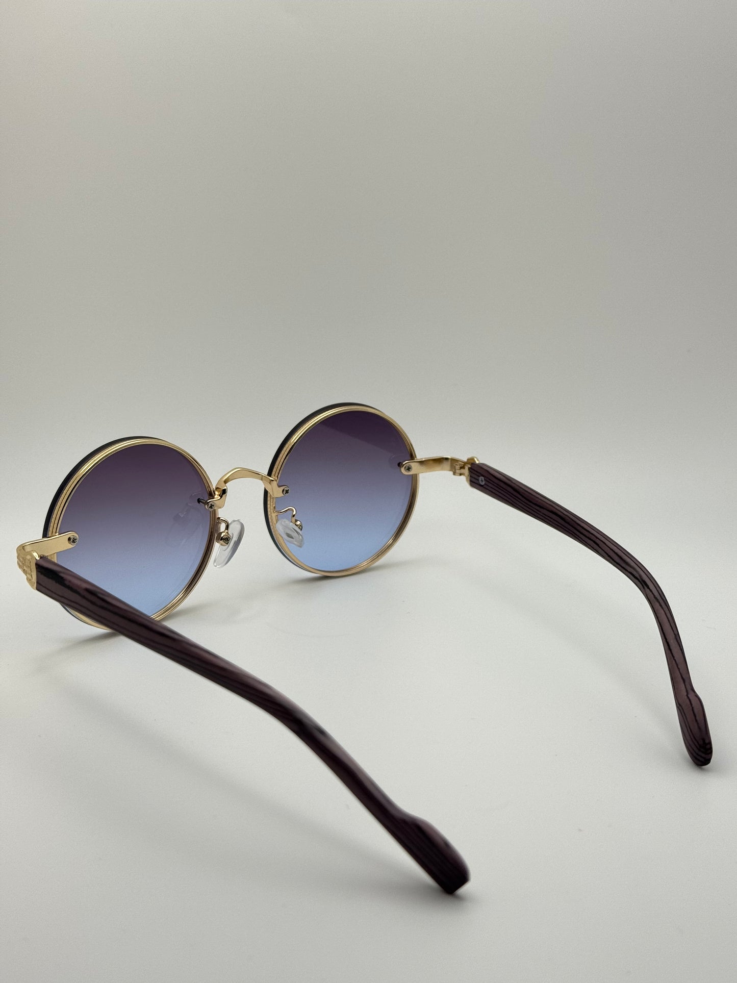 Round Vintage Sunglasses for Women & Men - Gradient Tinted Retro Circle Shades - Gold Frame Boho Festival Eyewear UV400