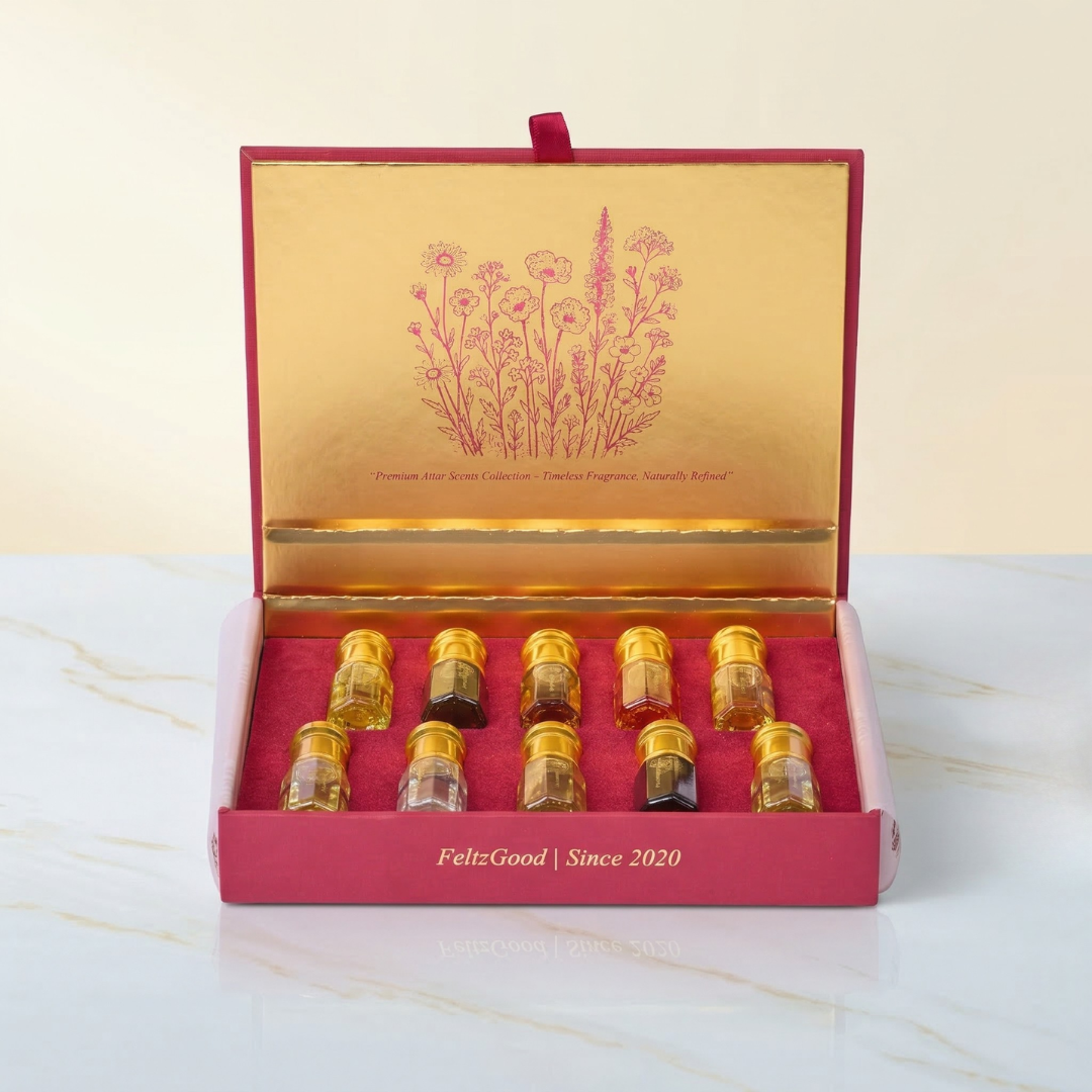 Luxury Attar Perfume Oil 10X3Ml Gift Set Natural Alcohol Free Fragrance - Alcohol-Free Traditional Indian Attar Perfume Oil - View 1