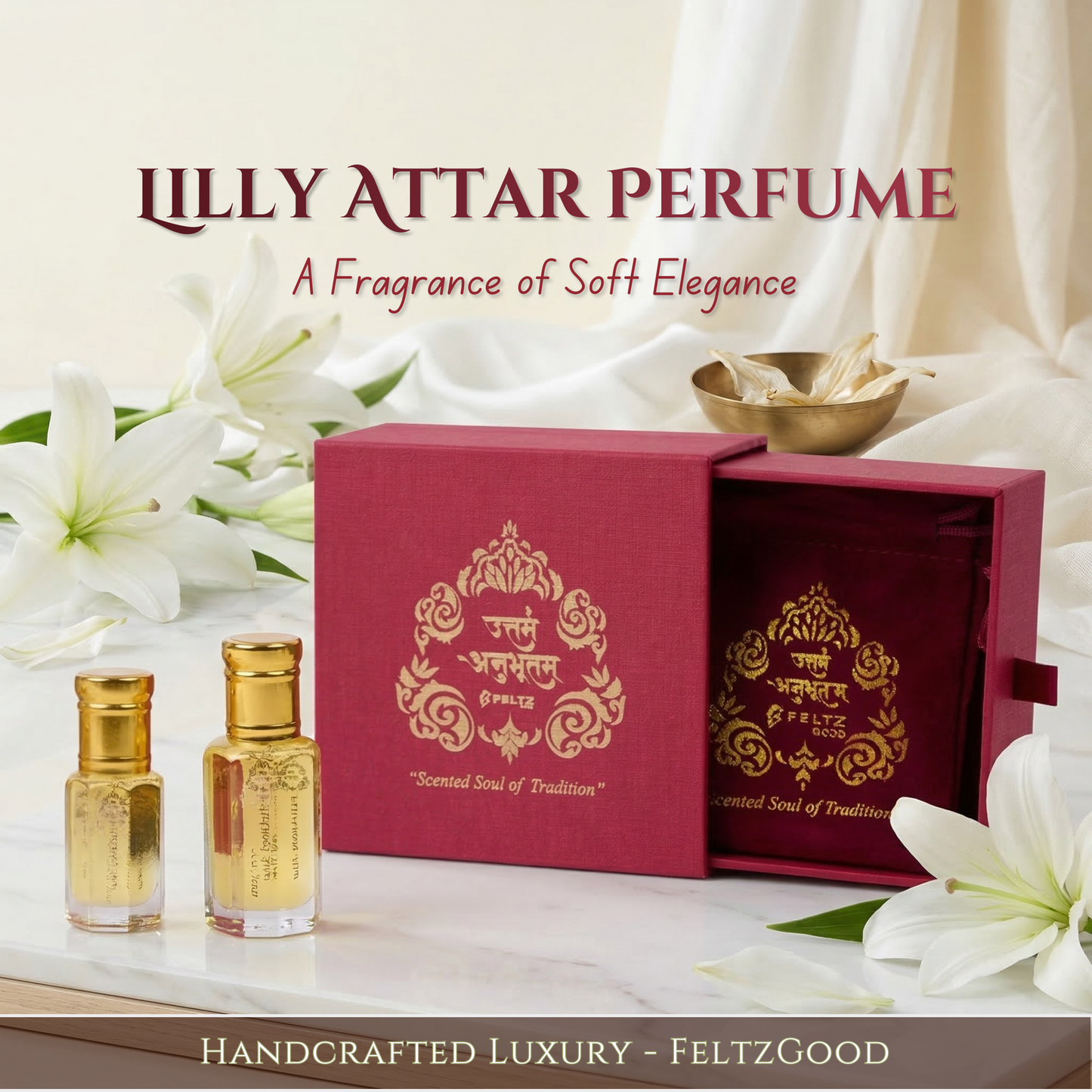 Lily Attar Perfume Oil Natural Floral Fragrance Sandalwood Base - Alcohol-Free Traditional Indian Attar Perfume Oil - View 1
