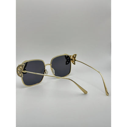 Jeweled Butterfly Sunglasses Gold Frame Luxury Sunglasses Rhinestone Butterfly Statement Shades Fashion Sunglasses For Women adjustable tint sunglasses - View 2
