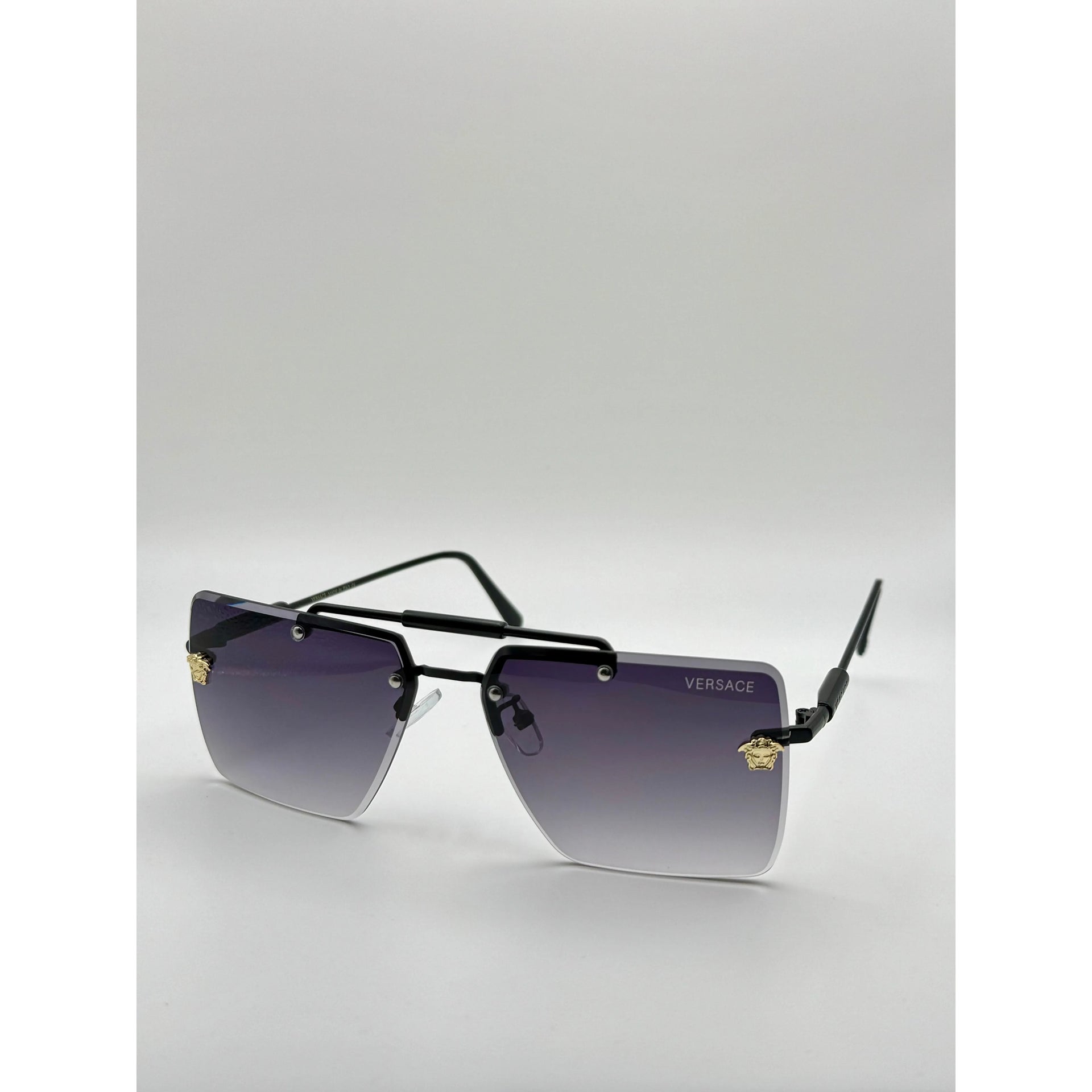 Luxury Rimless Square Sunglasses – Gradient Lens with Gold 