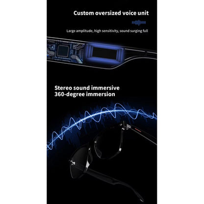 Smart Bluetooth 5 3 Uv400 Polarized Glasses With Open Ear Hd Speakers Noise Canceling Mic Blue Light Blocking Sunglasses With Voice Assistant adjustable tint sunglasses - View 2