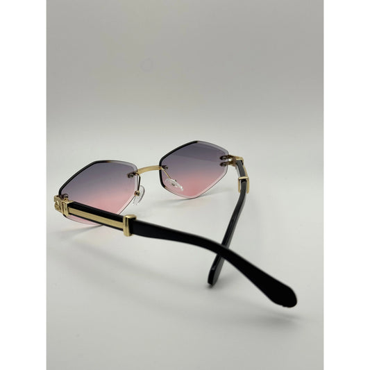 Rimless Geometric Sunglasses – Unisex Y2K Retro Luxury Shades with Gold Frame & UV400 Protection | Trendy Fashion Eyewear for Women & Men