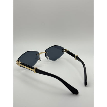 Rimless Geometric Sunglasses Unisex Y2K Retro Luxury Shades With Gold Frame Uv400 Protection Trendy Fashion Eyewear For Women Men adjustable tint sunglasses - View 6