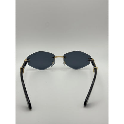 Rimless Geometric Sunglasses Unisex Y2K Retro Luxury Shades With Gold Frame Uv400 Protection Trendy Fashion Eyewear For Women Men adjustable tint sunglasses - View 7