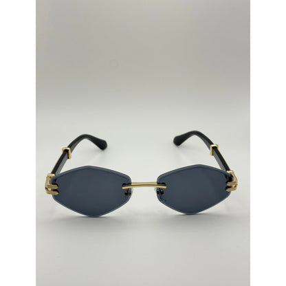 Rimless Geometric Sunglasses Unisex Y2K Retro Luxury Shades With Gold Frame Uv400 Protection Trendy Fashion Eyewear For Women Men adjustable tint sunglasses - View 8