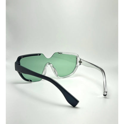 Uv400 Protection Acetate Frame Semi Rimless Oval Designer Sunglasses For Men And Women Black Gold adjustable tint sunglasses - View 2