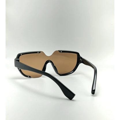 Uv400 Protection Acetate Frame Semi Rimless Oval Designer Sunglasses For Men And Women Black Gold adjustable tint sunglasses - View 4