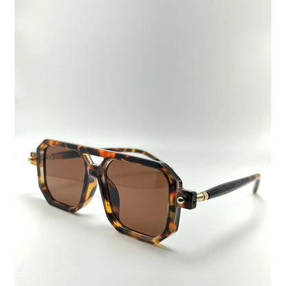 Aviator Tortoise Square Vintage Fashion Designer Unisex Sunglasses adjustable tint sunglasses - View 7