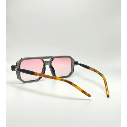 Aviator Tortoise Square Vintage Fashion Designer Unisex Sunglasses adjustable tint sunglasses - View 2