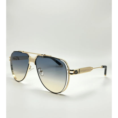 Titanium Metal Double Bridge Unisex Gradient Sunglasses adjustable tint sunglasses - View 1