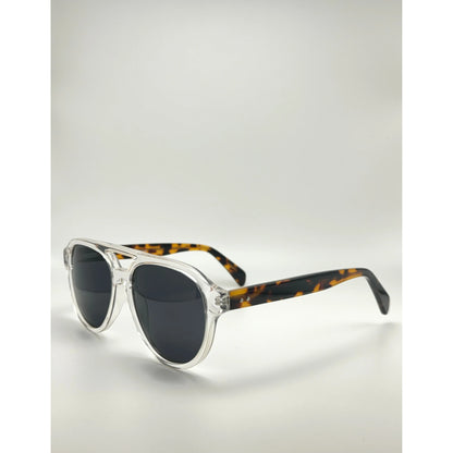 Crystal Tortoise Aviator Acetate Polarized Unisex Sunglasses adjustable tint sunglasses - View 1