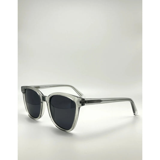 Crystal Grey Retro Acetate Titanium Polarized Sunglasses