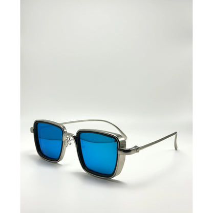Ocean Blue Mirror Retro Square Sunglass For Men Women adjustable tint sunglasses - View 1